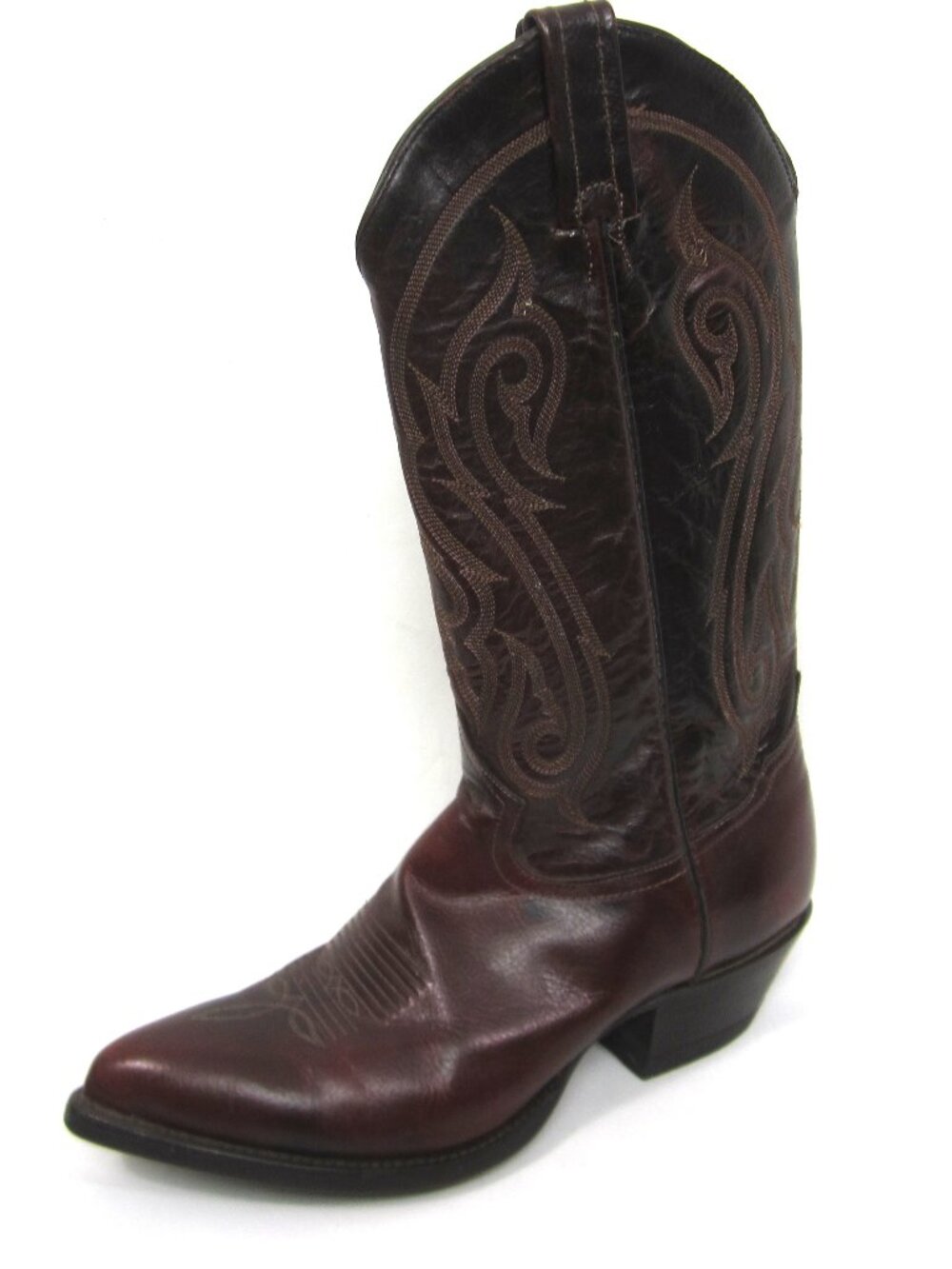 Tony Lama USA Made Men's Vintage 6365 Sz 7.5D Western Leather Boots Dark Brown